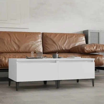 Tables d'appoint 2 pcs Blanc 50x46x35 cm 