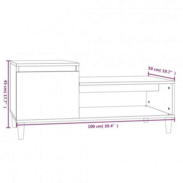 Table basse Noir 100x50x45 cm 
