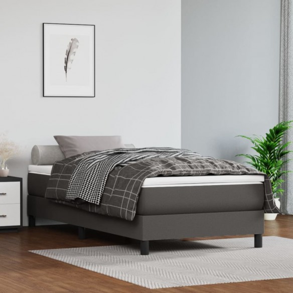 Lit avec matelas Gris 90x190 cm Similicuir