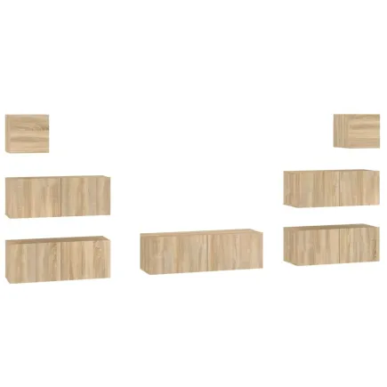 Ensemble de meubles TV 7 pcs Chêne sonoma  2