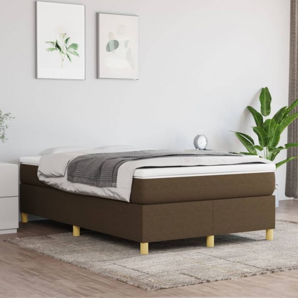 Lit Marron foncé 120x200 cm Tissu