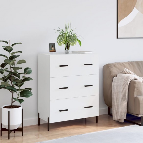 Buffet Blanc brillant 69,5x34x90 cm 