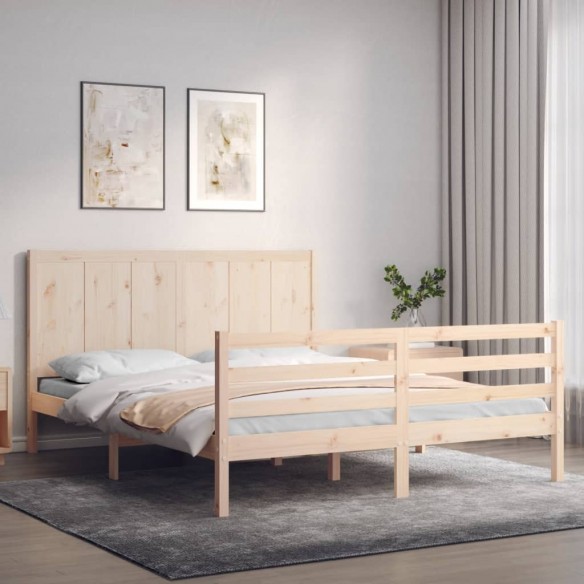 Lit avec tête de lit 160x200 cm bois massif