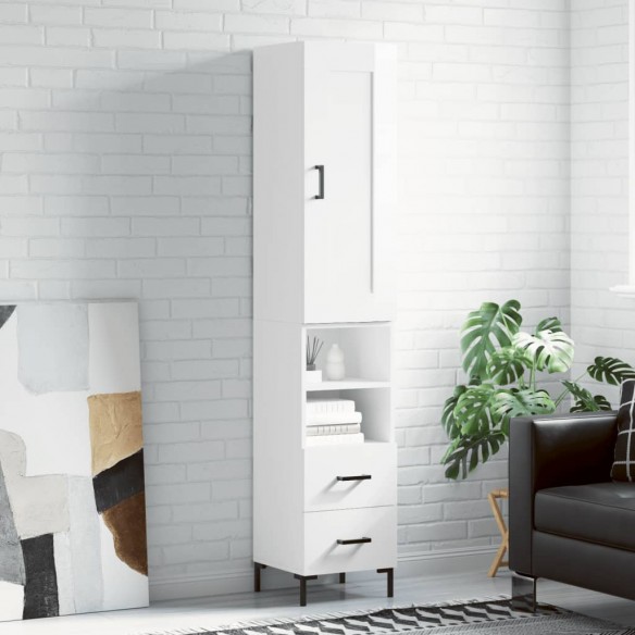 Buffet haut Blanc brillant 34,5x34x180 cm 