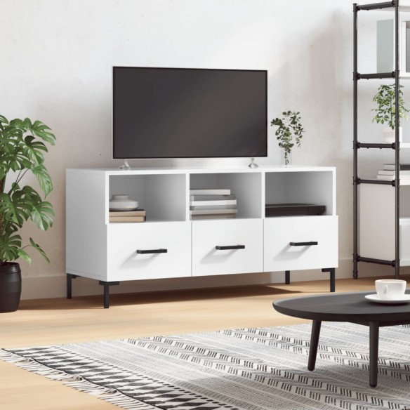Meuble TV Blanc brillant 102x36x50 cm 