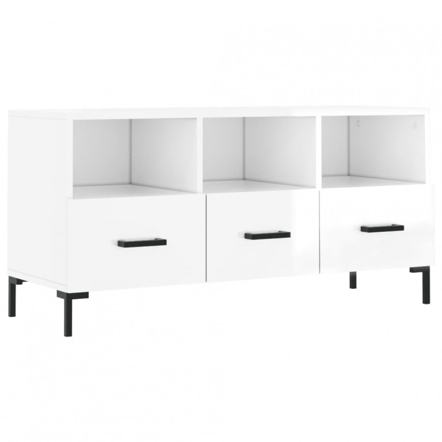 Meuble TV Blanc brillant 102x36x50 cm 