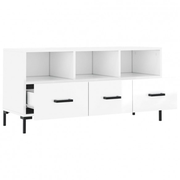 Meuble TV Blanc brillant 102x36x50 cm 