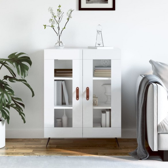 Buffet Blanc brillant 69,5x34x90 cm 