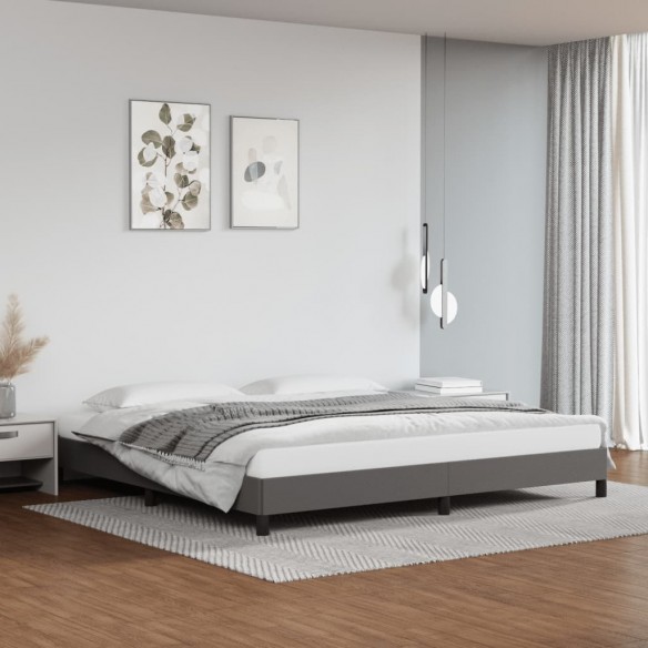 Lit Gris 200x200 cm Similicuir