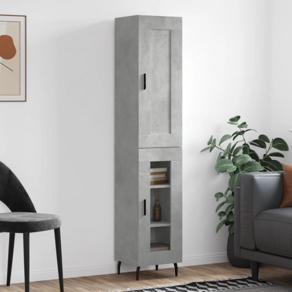 Buffet haut Gris béton 34,5x34x180 cm 