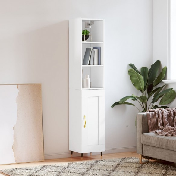 Buffet haut Blanc brillant 34,5x34x180 cm 