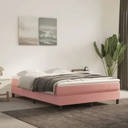 Lit Rose 140x200 cm Velours