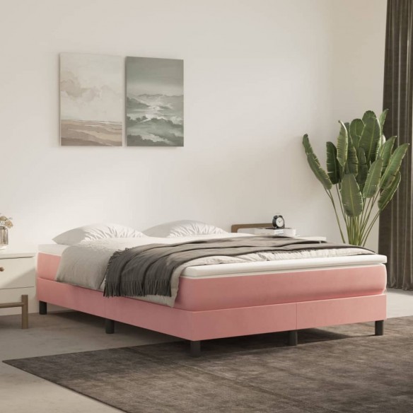 Lit Rose 140x200 cm Velours