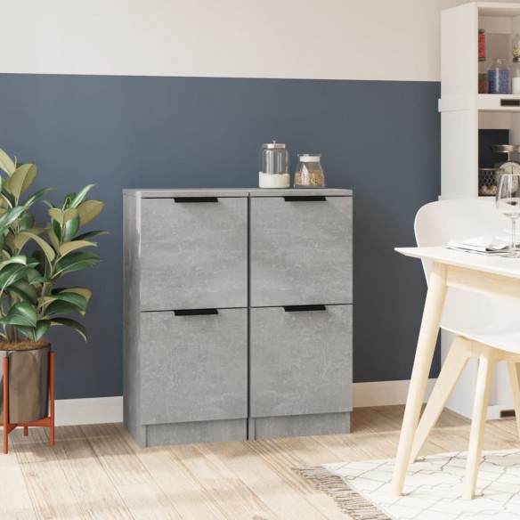 Buffets 2 pcs Gris béton 30x30x70 cm 