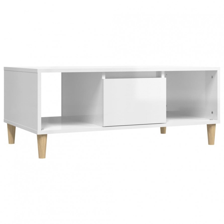 Table basse Blanc brillant 90x50x36,5 cm 