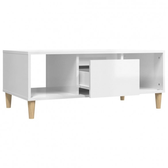 Table basse Blanc brillant 90x50x36,5 cm 