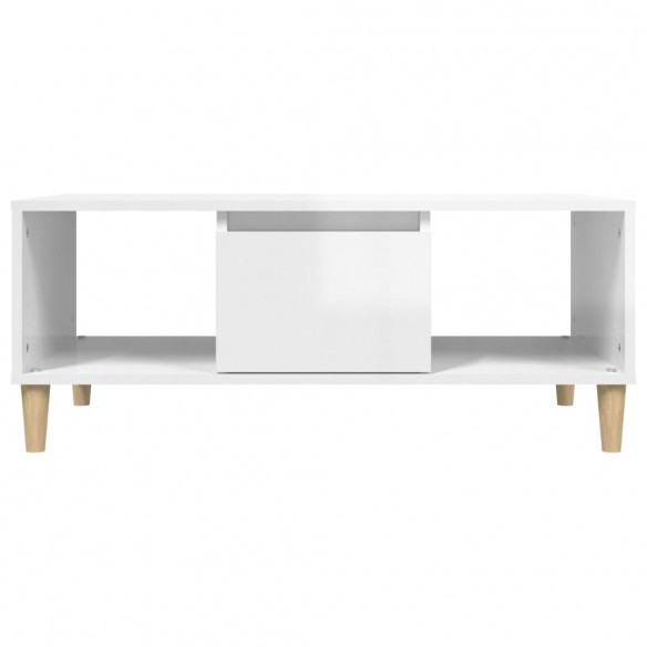 Table basse Blanc brillant 90x50x36,5 cm 