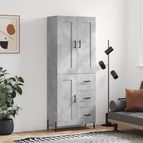 Buffet haut Gris béton 69,5x34x180 cm 