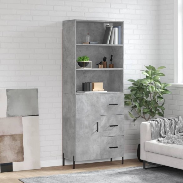 Buffet haut Gris béton 69,5x34x180 cm 