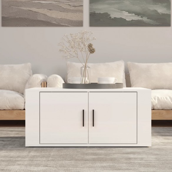 Table basse Blanc brillant 80x50x36 cm 