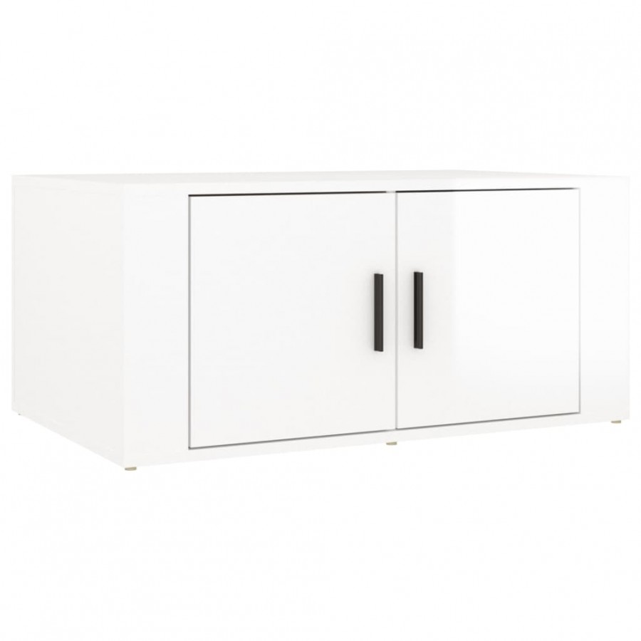 Table basse Blanc brillant 80x50x36 cm 
