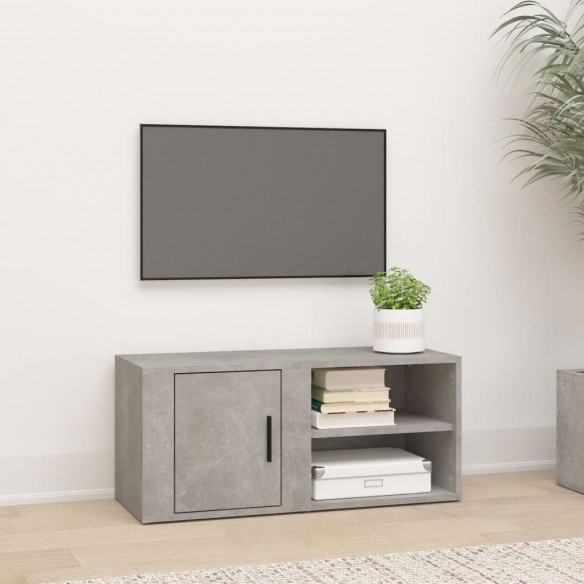 Meuble TV Gris béton 80x31,5x36 cm 