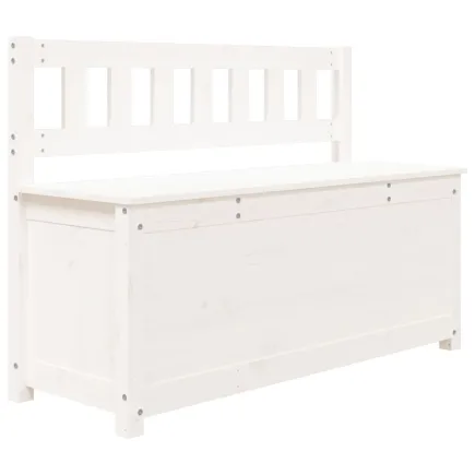 Banc Blanc 110x41x76,5 cm Bois de pin massif 2