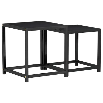 Tables à thé 2 pcs MDF Noir 2