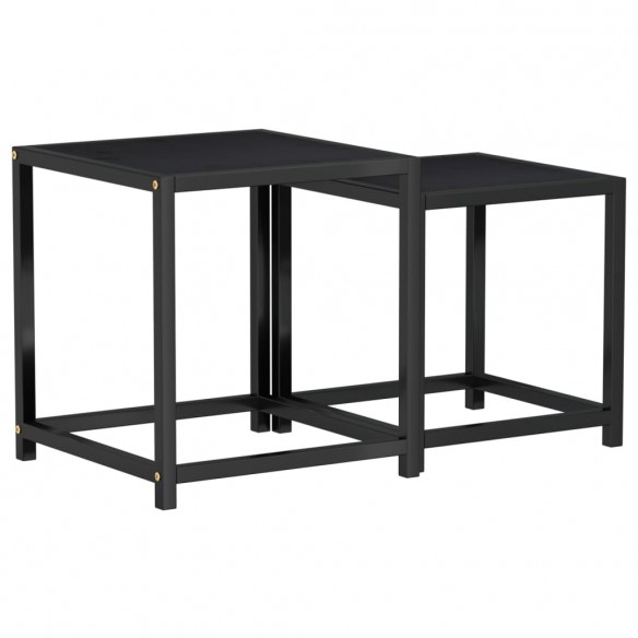 Tables à thé 2 pcs MDF Noir Tables à thé 2 pcs MDF Noir