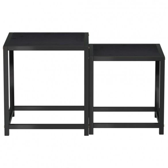 Tables à thé 2 pcs MDF Noir Tables à thé 2 pcs MDF Noir