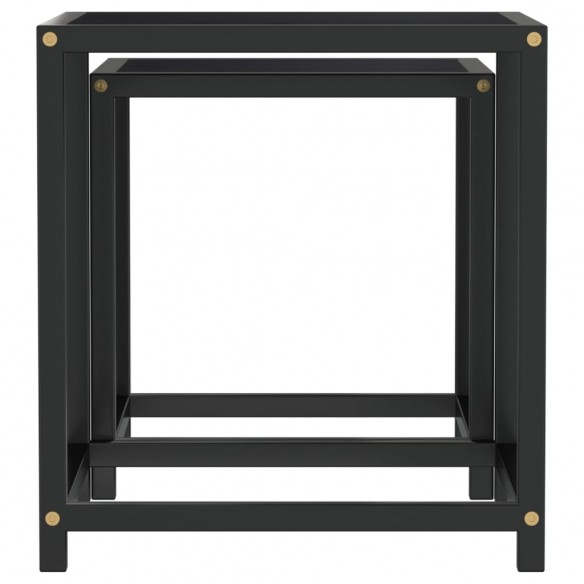 Tables à thé 2 pcs MDF Noir Tables à thé 2 pcs MDF Noir