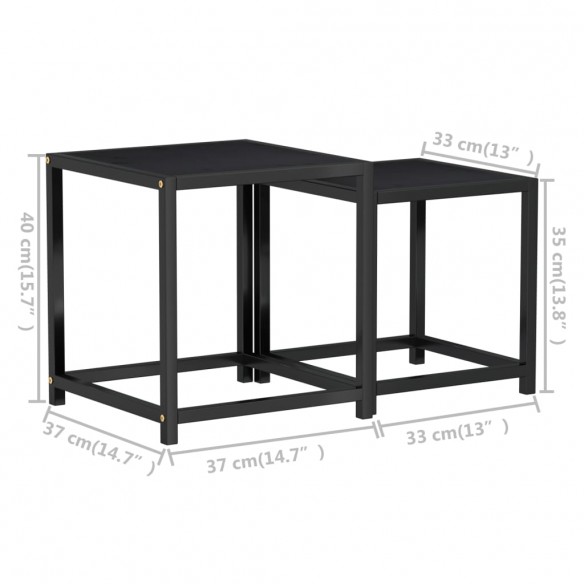 Tables à thé 2 pcs MDF Noir Tables à thé 2 pcs MDF Noir
