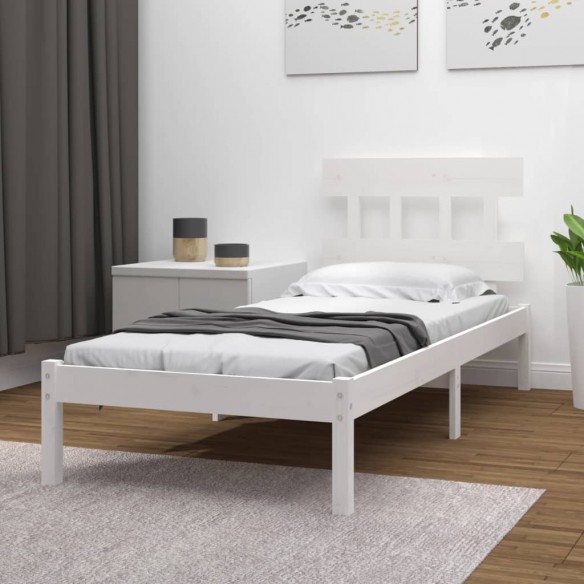 Lit Blanc Bois massif 90x200 cm