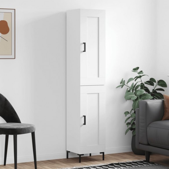 Buffet haut Blanc brillant 34,5x34x180 cm 