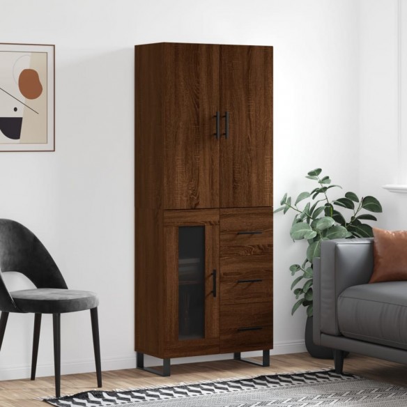 Buffet haut Chêne marron 69,5x34x180 cm 