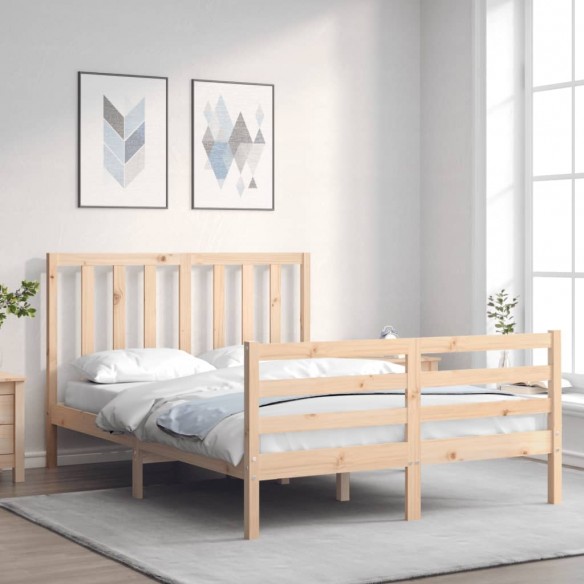 Lit avec tête de lit 140x200 cm bois massif
