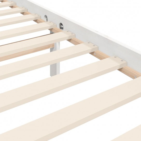 Lit avec tête de lit blanc 120x200 cm bois massif