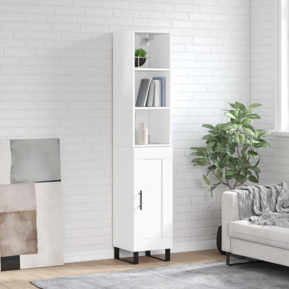 Buffet haut Blanc brillant 34,5x34x180 cm 
