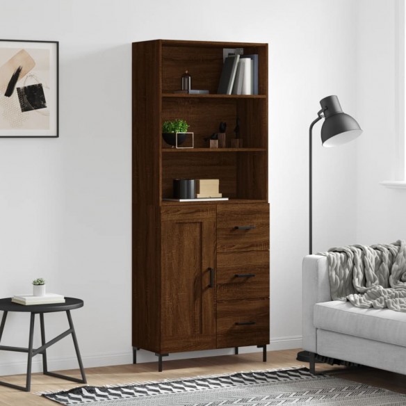Buffet haut Chêne marron 69,5x34x180 cm 