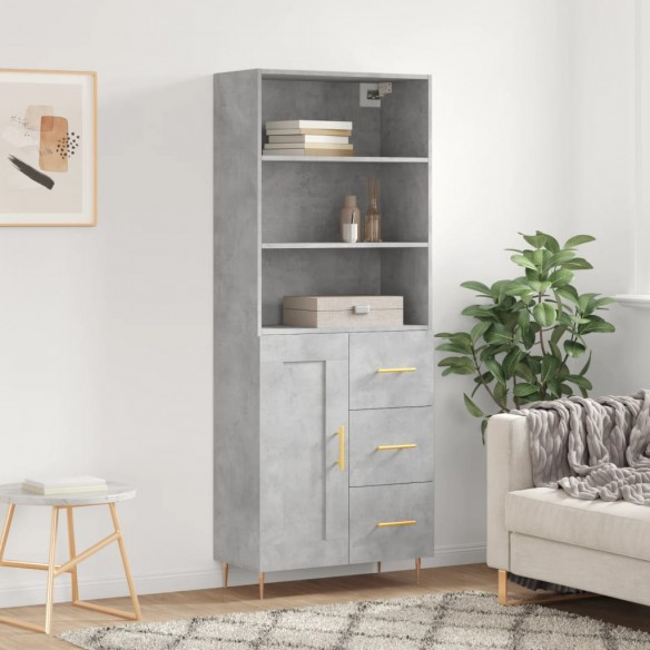 Buffet haut Gris béton 69,5x34x180 cm 