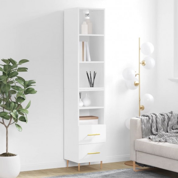 Buffet haut Blanc brillant 34,5x34x180 cm 