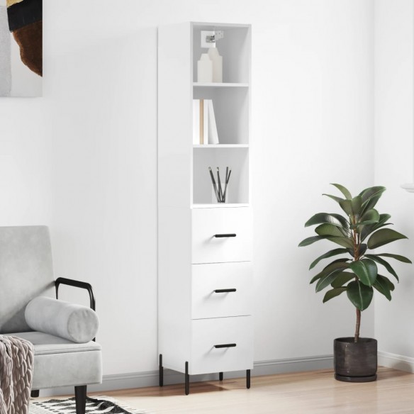 Buffet haut Blanc brillant 34,5x34x180 cm 