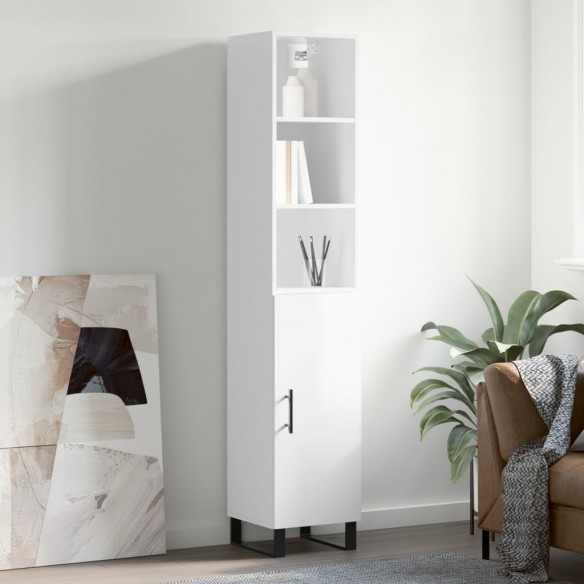 Buffet haut Blanc brillant 34,5x34x180 cm 
