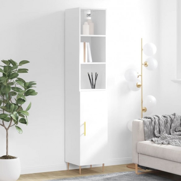 Buffet haut Blanc brillant 34,5x34x180 cm 