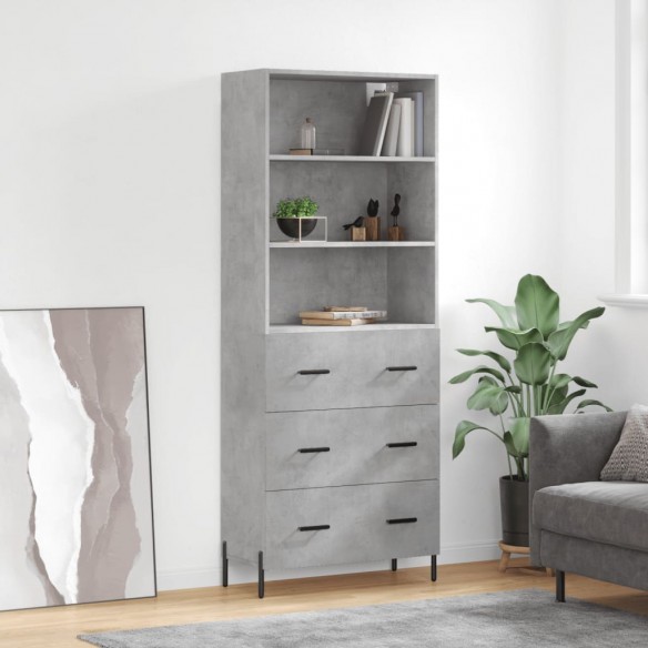 Buffet haut Gris béton 69,5x34x180 cm 