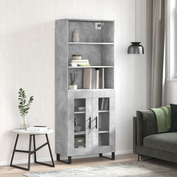 Buffet haut Gris béton 69,5x34x180 cm 