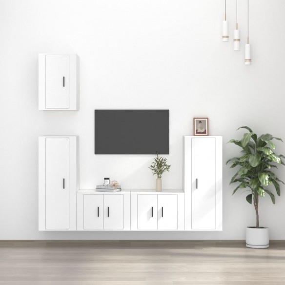 Ensemble de meubles TV 5 pcs Blanc 