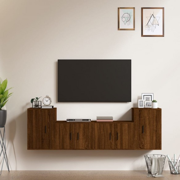 Ensemble de meubles TV 4 pcs Chêne marron 