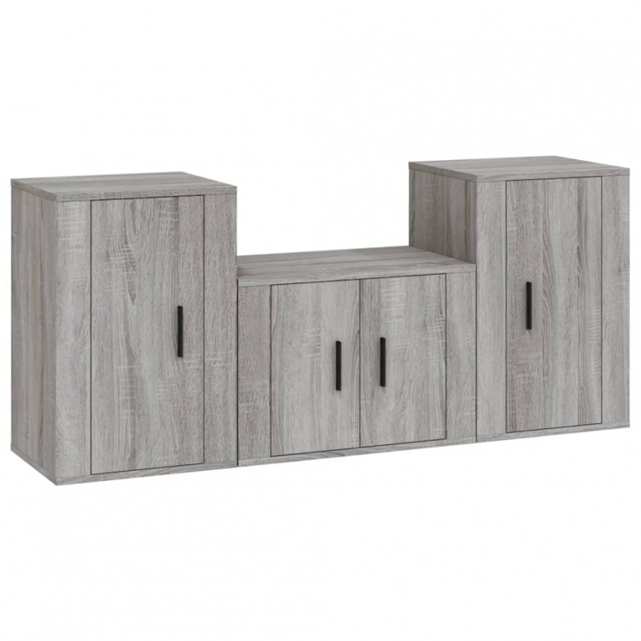 Ensemble de meubles TV 3 pcs Sonoma gris 