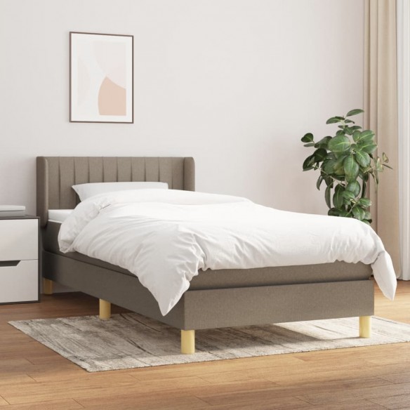 Lit avec matelas Taupe 80x200 cm Tissu